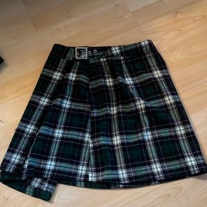Brandy Melville Green Plaid Mini Skirt